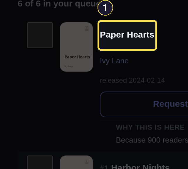 A dark desktop Discover row for Paper Hearts showing its title at the top of your recommendation queue.
