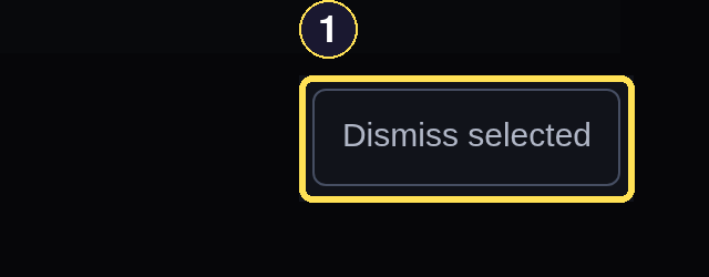 A dark desktop Discover dismiss bar with its Dismiss selected button beneath the ranked list.