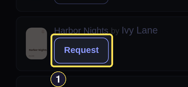 A Catalog result for Harbor Nights showing its Request control.