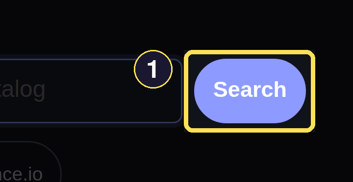 The phone Search page's Search button beside the Catalog field.