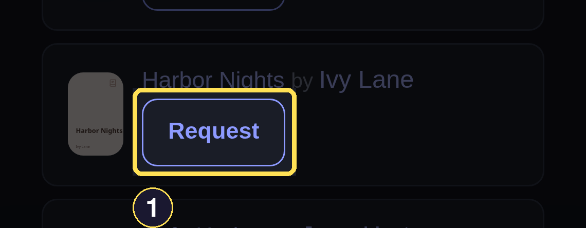 A phone Catalog result for Harbor Nights showing its Request control.