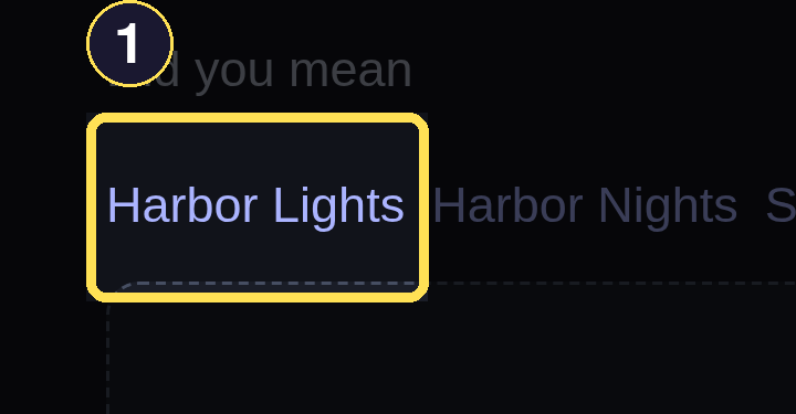 A phone Did you mean chip strip offering Harbor Nights and Harbor Lights.