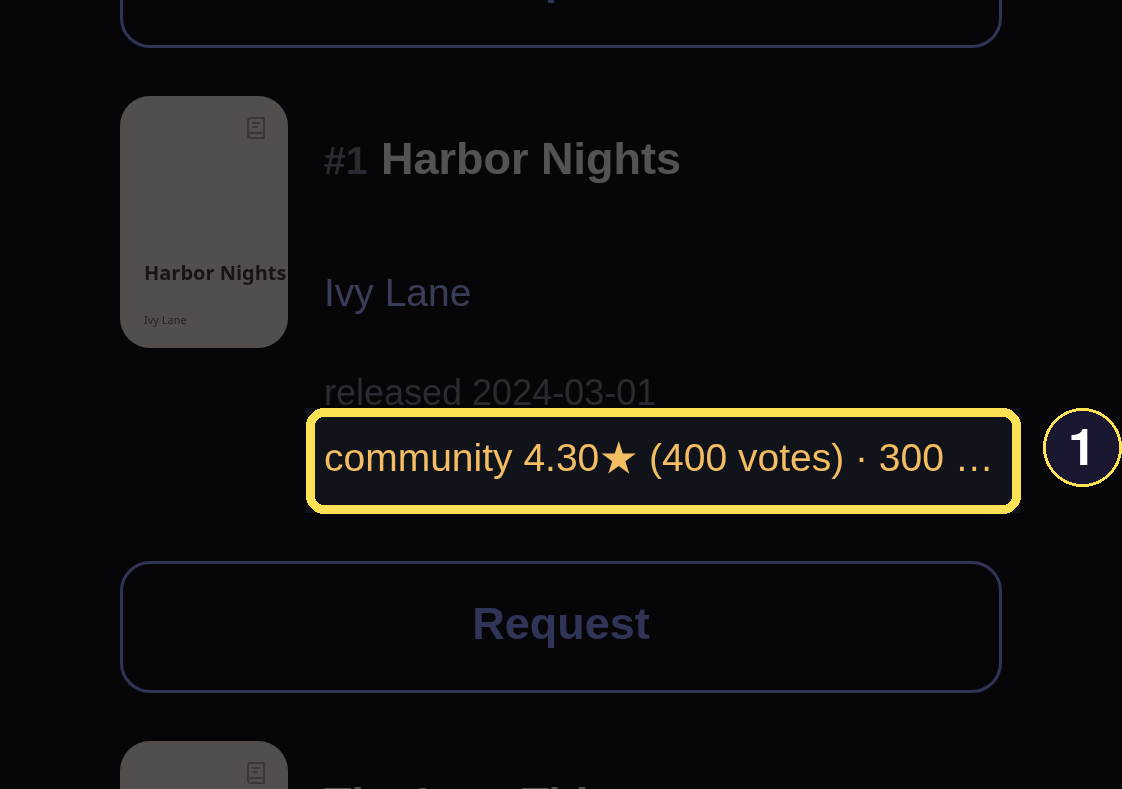 Harbor Nights on the phone Explore romance.io page with its community rating and page count.