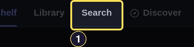 The dark desktop header's Search nav item, which opens the full results page.