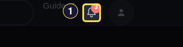 The bell icon in the dark desktop header, labelled Notifications.