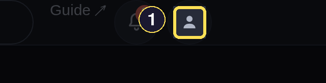 The round avatar in the dark desktop header, labelled Profile.