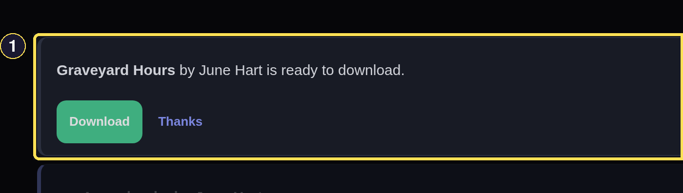 A dark desktop notification row an instant after it scrolled into view and was marked read automatically.