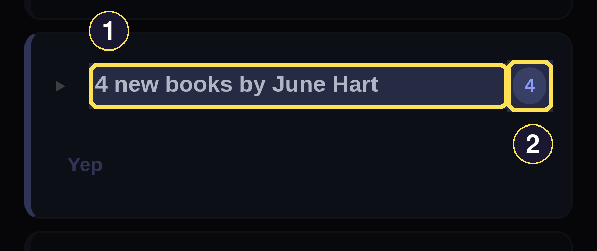 A dark phone collapsed notification digest summarizing four new releases from one watched author.