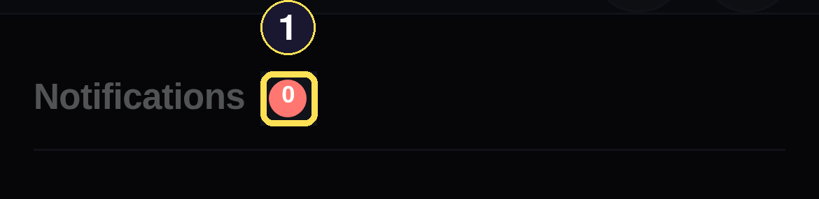 The dark phone Notifications header after its bulk acknowledgement button cleared every unread row.