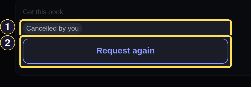 The Salt and Fog acquire control after cancelling, showing Cancelled by you and Request again.