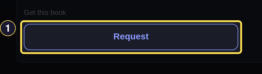 The dark desktop Book page for Paper Hearts, a catalog-only Book with no request yet, showing its idle Request control.