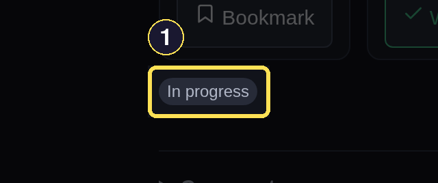 A dark desktop Series page for Ember Falls showing its derived In progress status badge.