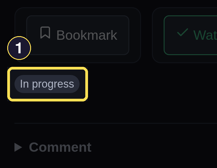 A dark phone Series page for Ember Falls showing its derived In progress status badge.