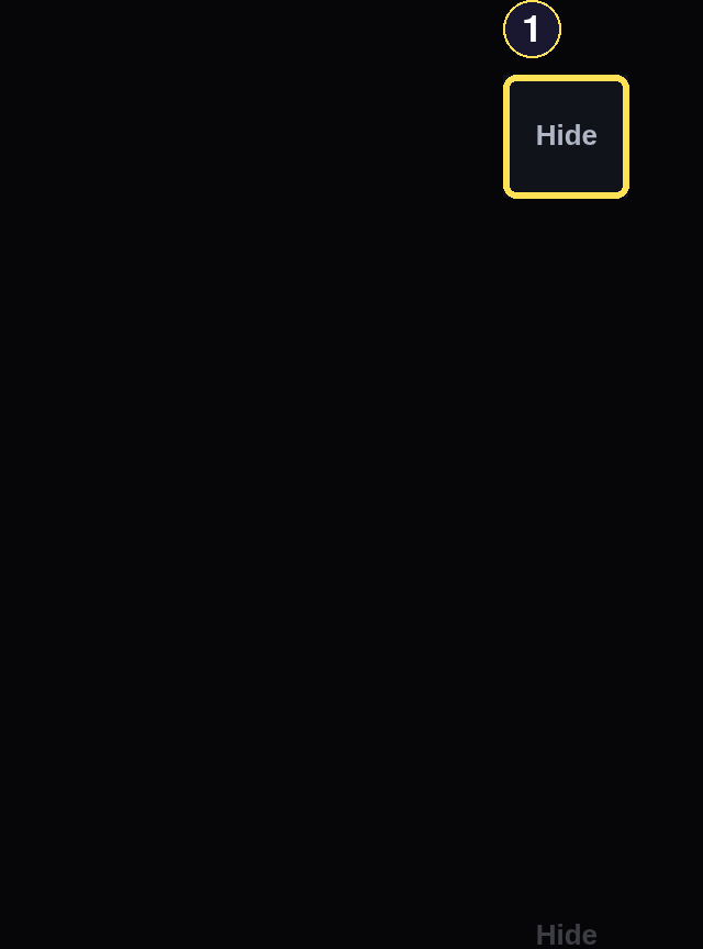 A dark desktop Bookmarks section on the Shelf with its Hide control visible in the section header.